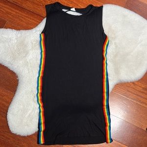 MRT 1030 black rainbow striped dress